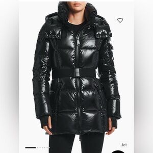 Black Puffer Jacket with Fur Trim
